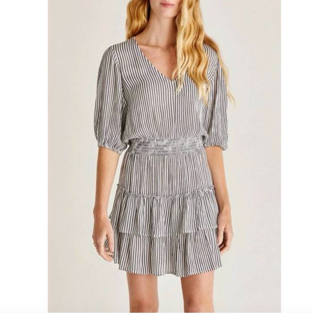 Z Supply Stella Black and White Striped Dress Size Large